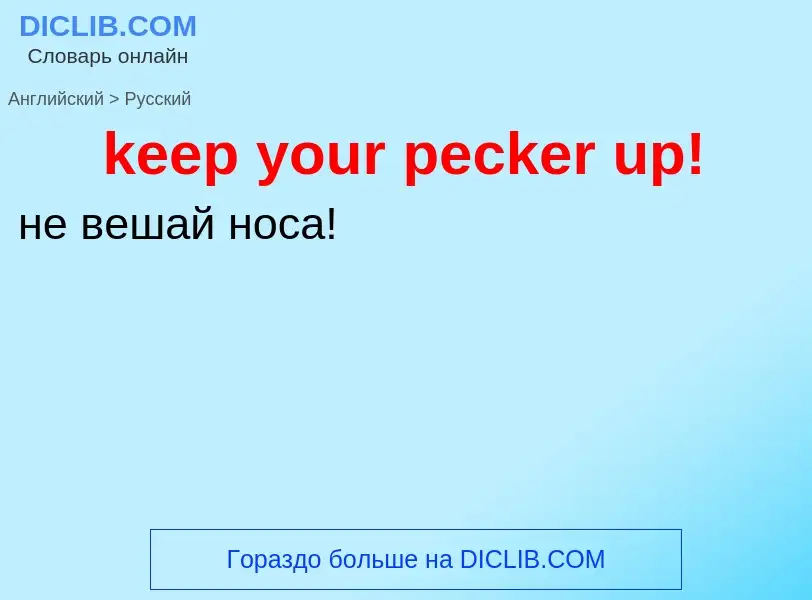 ¿Cómo se dice keep your pecker up! en Ruso? Traducción de &#39keep your pecker up!&#39 al Ruso