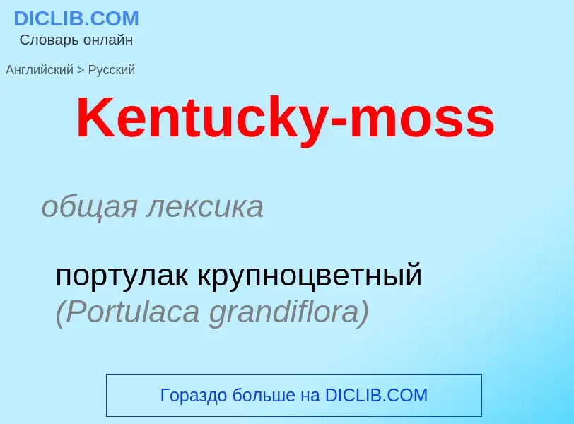 Vertaling van &#39Kentucky-moss&#39 naar Russisch