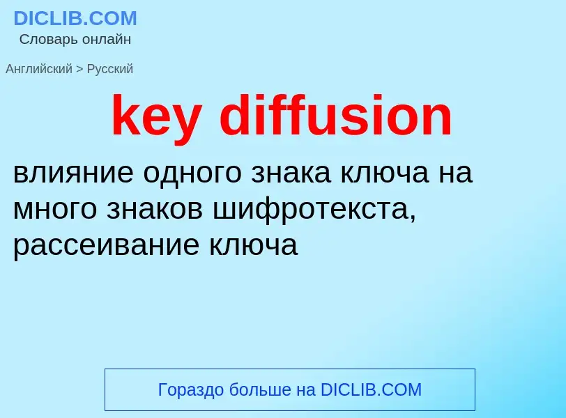 Как переводится key diffusion на Русский язык