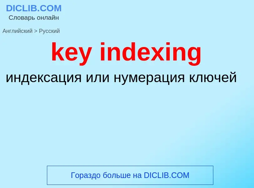 Как переводится key indexing на Русский язык