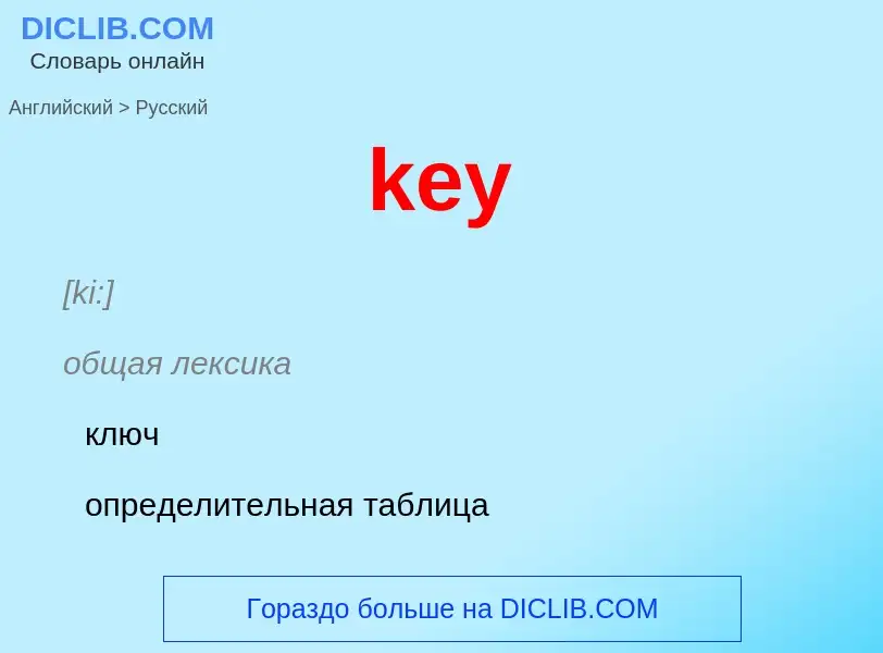 Как переводится key на Русский язык