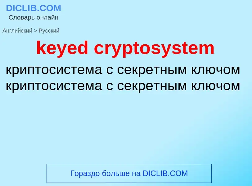 What is the Russian for keyed cryptosystem? Translation of &#39keyed cryptosystem&#39 to Russian