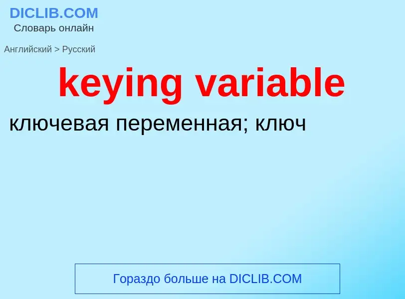 Как переводится keying variable на Русский язык