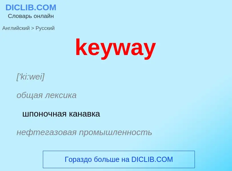 ¿Cómo se dice keyway en Ruso? Traducción de &#39keyway&#39 al Ruso