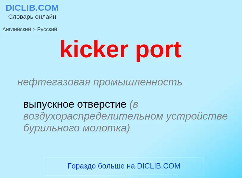 Как переводится kicker port на Русский язык