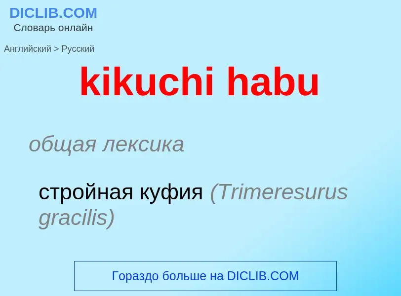 Μετάφραση του &#39kikuchi habu&#39 σε Ρωσικά