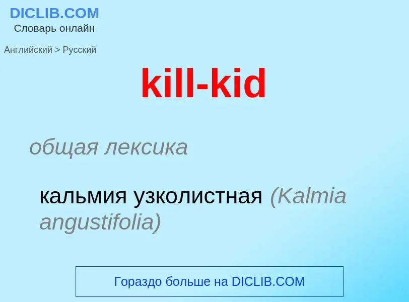 Как переводится kill-kid на Русский язык