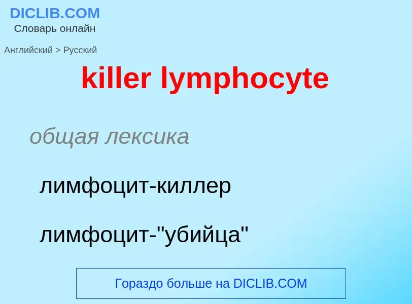 Как переводится killer lymphocyte на Русский язык