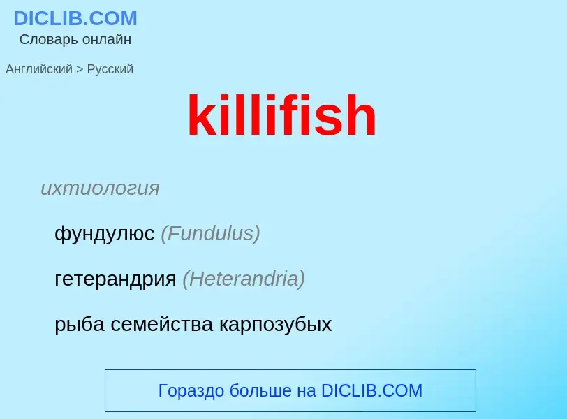 Как переводится killifish на Русский язык