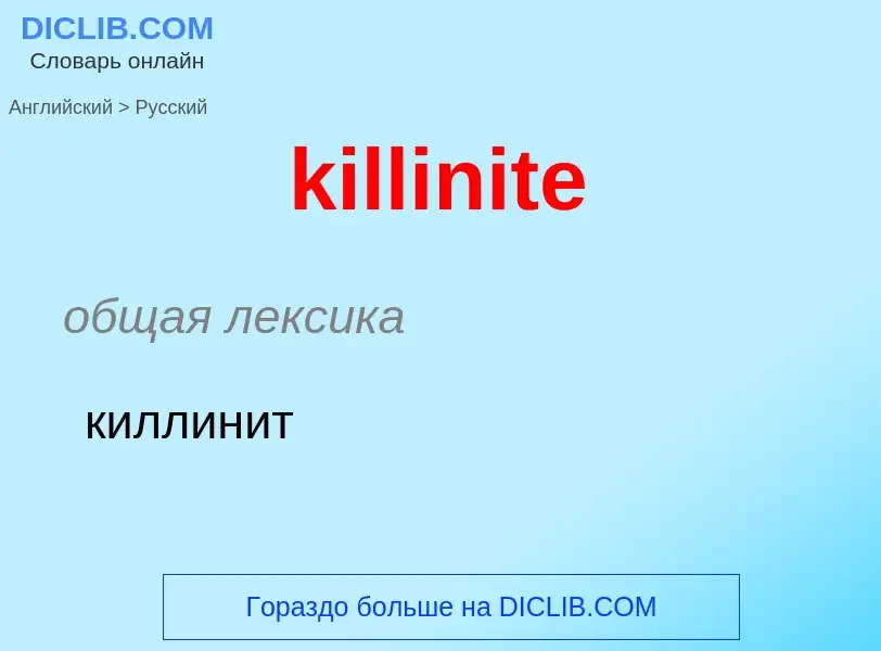 Как переводится killinite на Русский язык