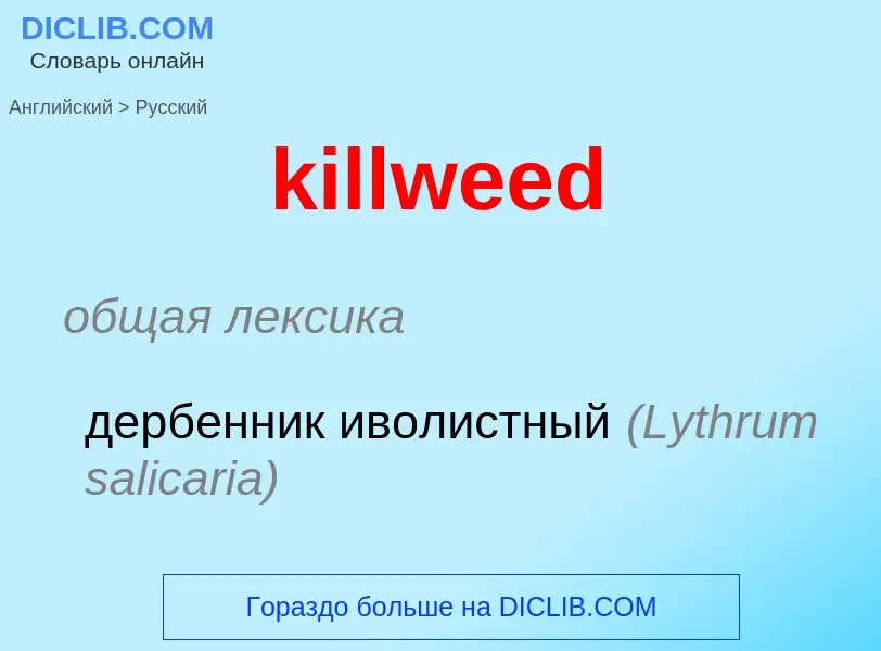 Как переводится killweed на Русский язык