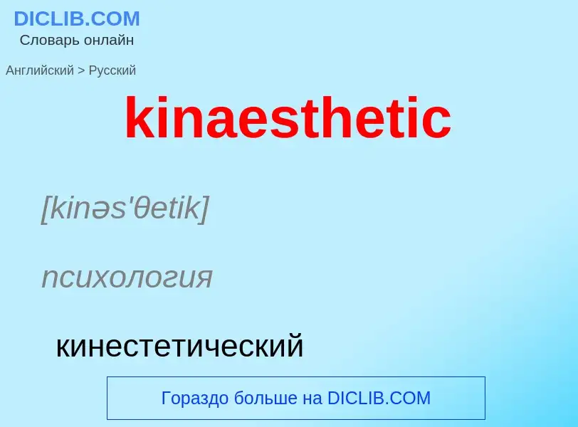 Как переводится kinaesthetic на Русский язык