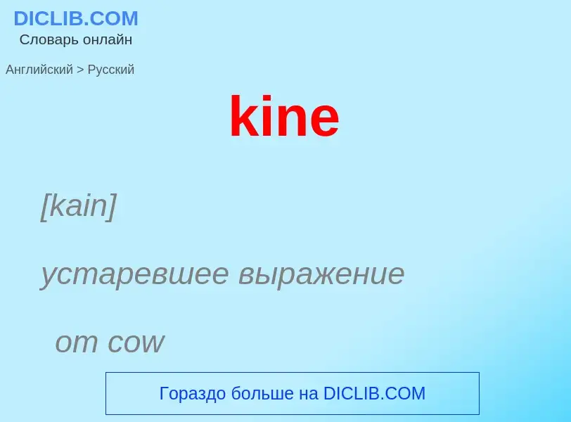 Как переводится kine на Русский язык