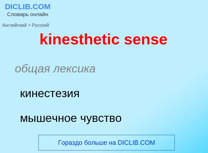 Как переводится kinesthetic sense на Русский язык