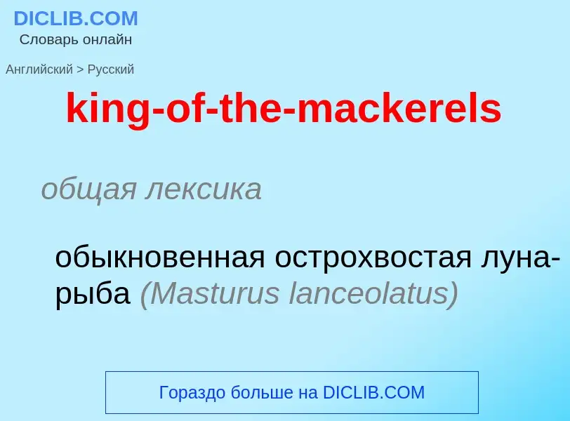 Как переводится king-of-the-mackerels на Русский язык