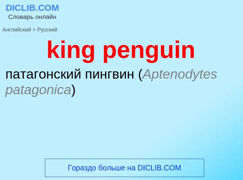 Как переводится king penguin на Русский язык