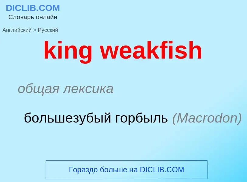 Как переводится king weakfish на Русский язык