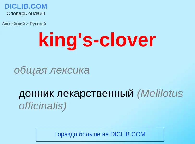 Как переводится king's-clover на Русский язык