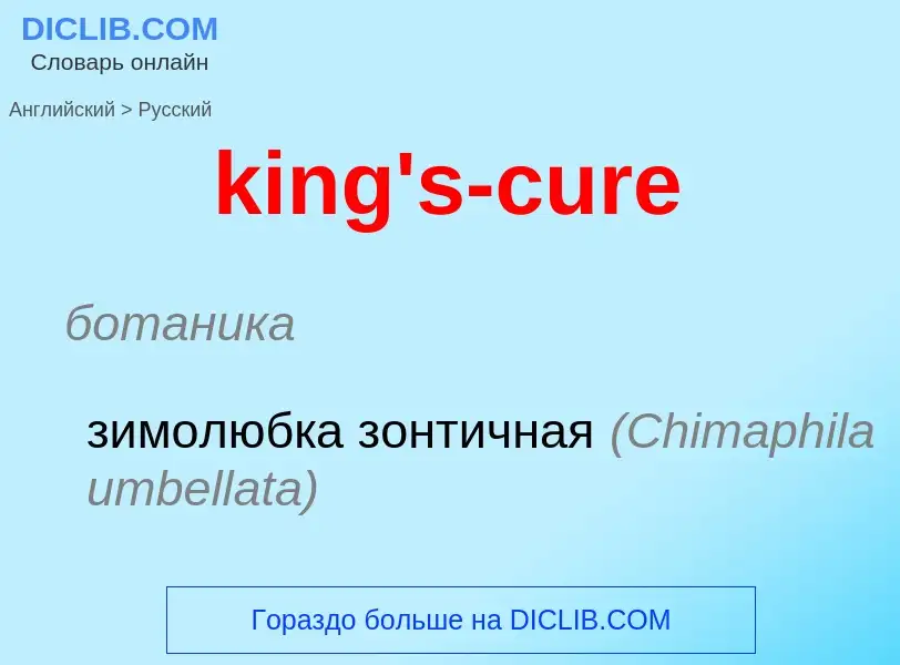 Как переводится king's-cure на Русский язык