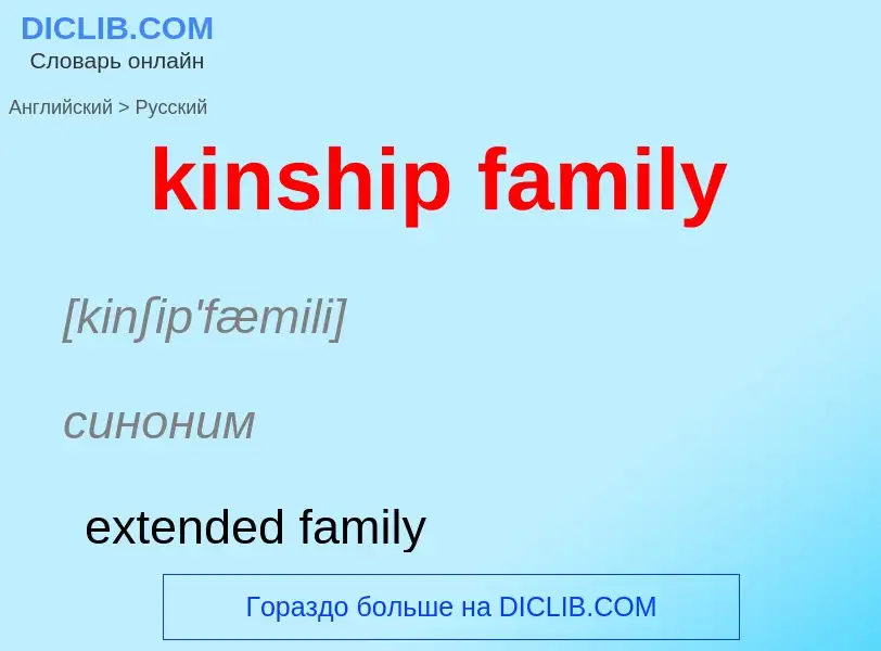 Как переводится kinship family на Русский язык