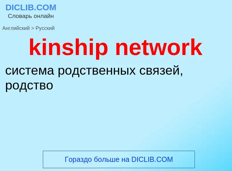 What is the Russian for kinship network? Translation of &#39kinship network&#39 to Russian