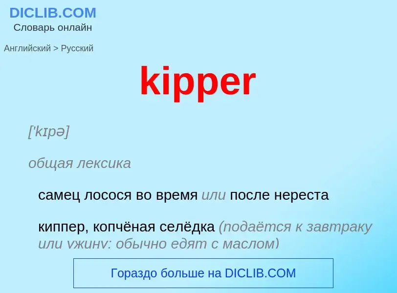 Как переводится kipper на Русский язык