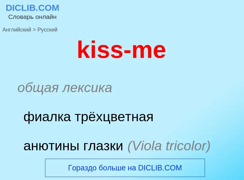 Как переводится kiss-me на Русский язык