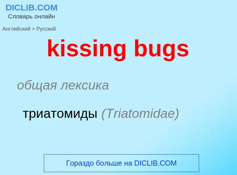 Как переводится kissing bugs на Русский язык