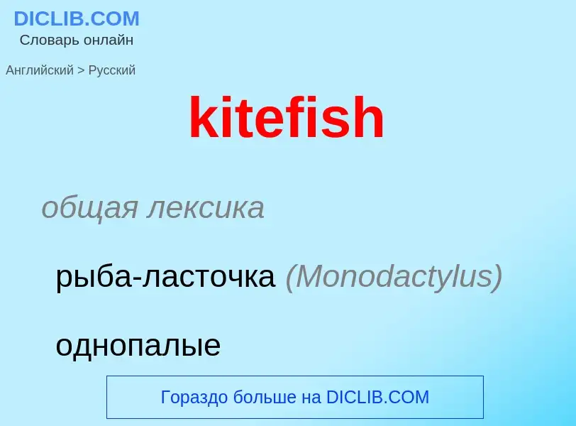 Как переводится kitefish на Русский язык