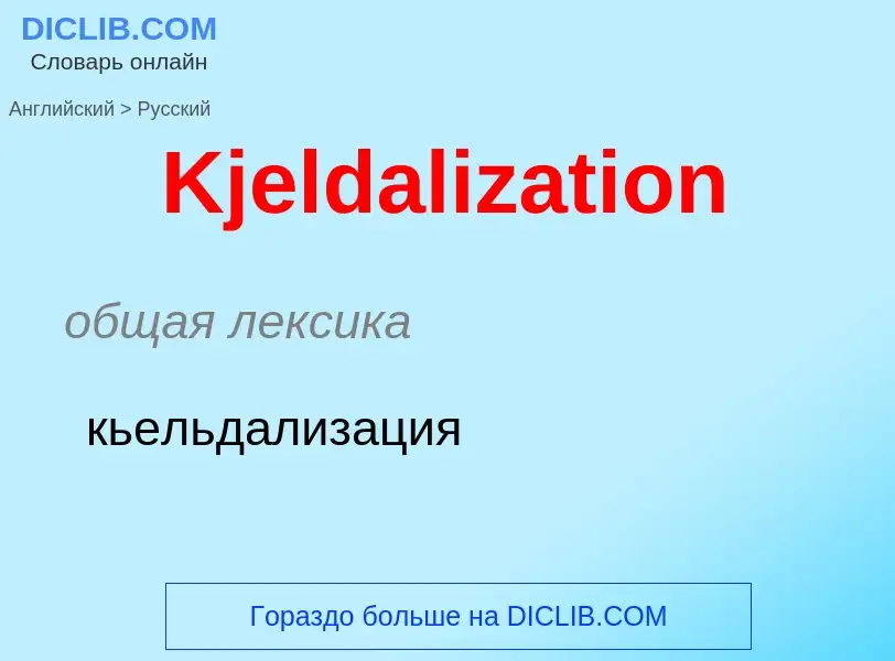 What is the Russian for Kjeldalization? Translation of &#39Kjeldalization&#39 to Russian