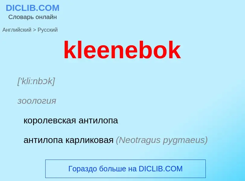 Как переводится kleenebok на Русский язык