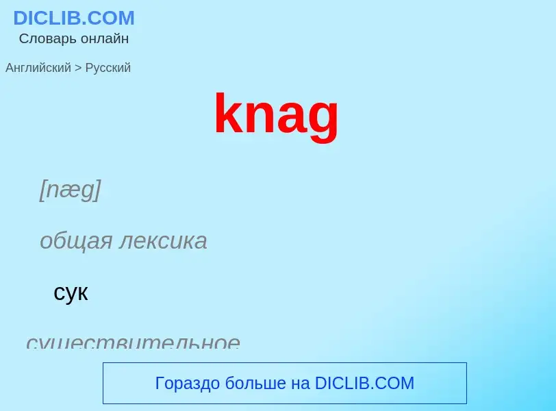 Как переводится knag на Русский язык