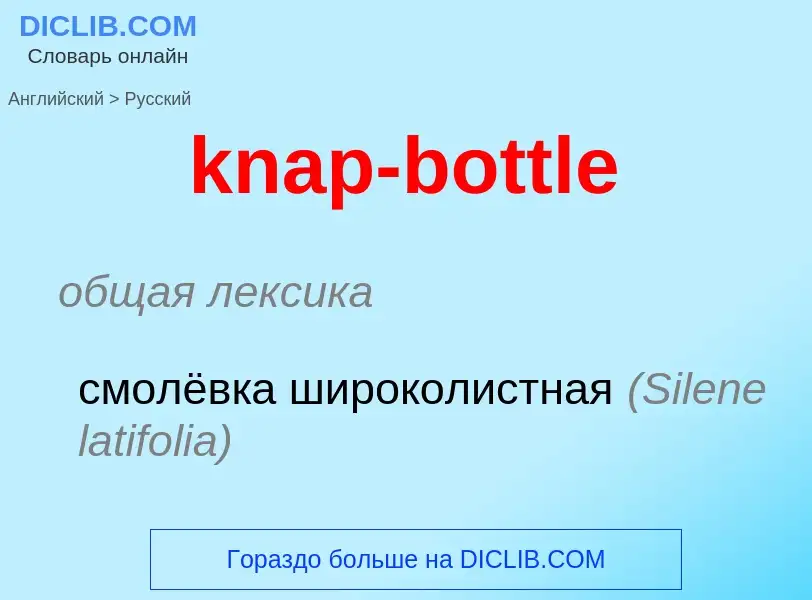 Как переводится knap-bottle на Русский язык