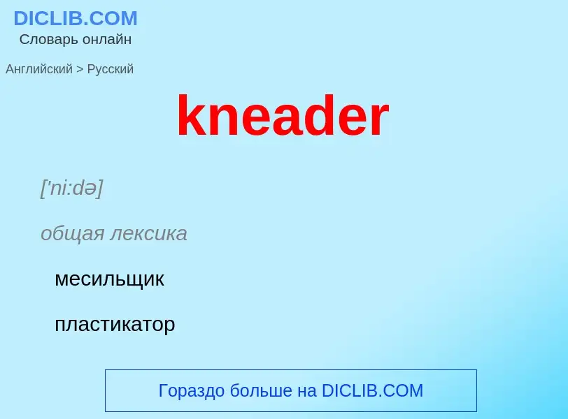 Как переводится kneader на Русский язык