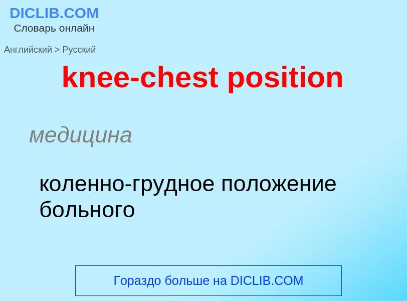 Как переводится knee-chest position на Русский язык