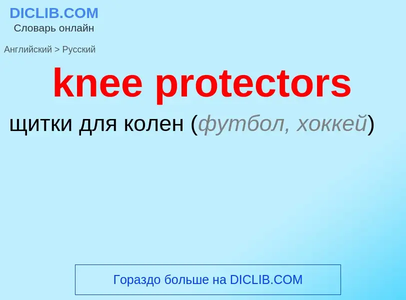 Как переводится knee protectors на Русский язык