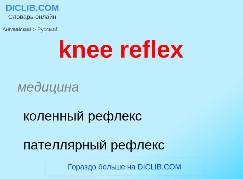 Как переводится knee reflex на Русский язык