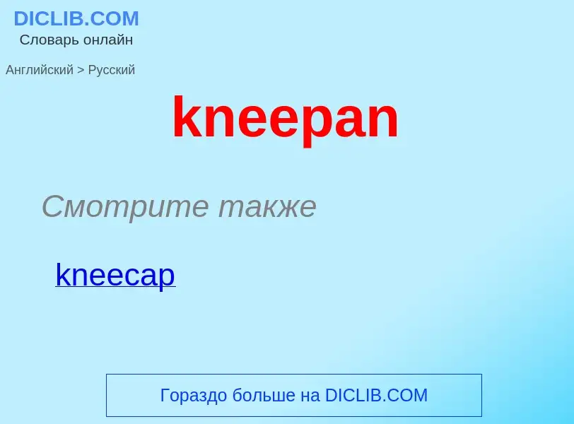 Как переводится kneepan на Русский язык