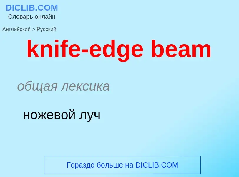 Как переводится knife-edge beam на Русский язык