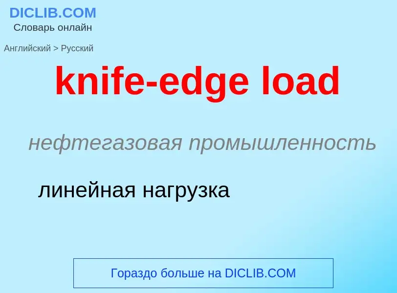 Как переводится knife-edge load на Русский язык