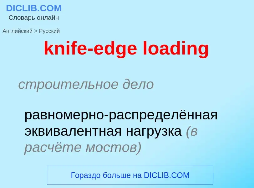 Как переводится knife-edge loading на Русский язык