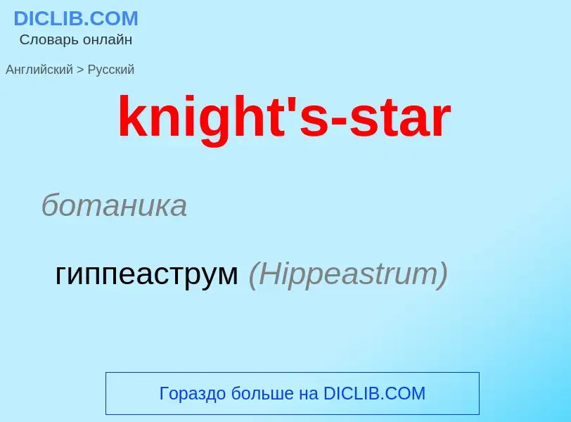 Как переводится knight's-star на Русский язык