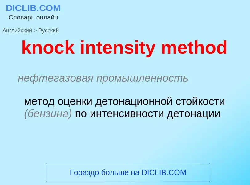 Как переводится knock intensity method на Русский язык