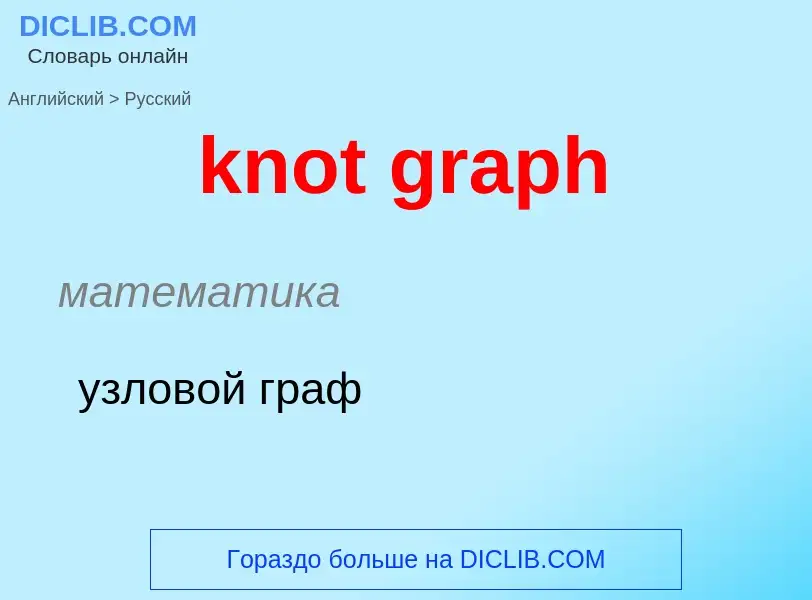 What is the Russian for knot graph? Translation of &#39knot graph&#39 to Russian