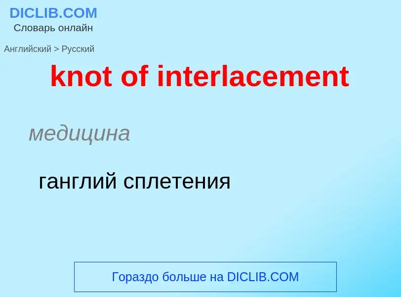 Μετάφραση του &#39knot of interlacement&#39 σε Ρωσικά