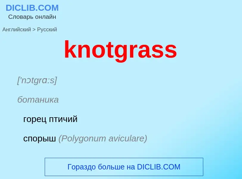 Μετάφραση του &#39knotgrass&#39 σε Ρωσικά