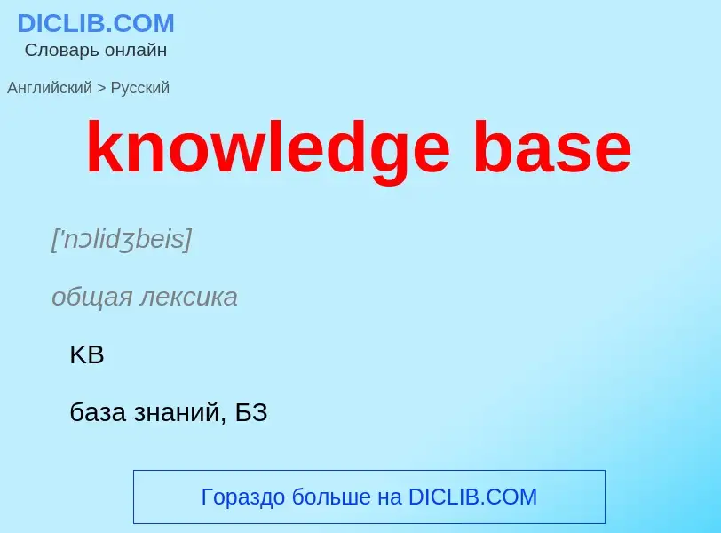 What is the Russian for knowledge base? Translation of &#39knowledge base&#39 to Russian