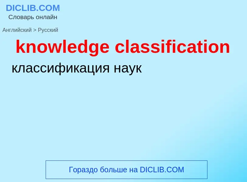 Как переводится knowledge classification на Русский язык