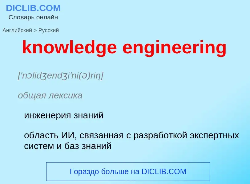 Μετάφραση του &#39knowledge engineering&#39 σε Ρωσικά