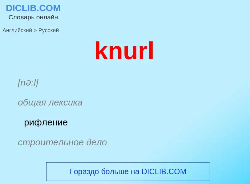 Как переводится knurl на Русский язык